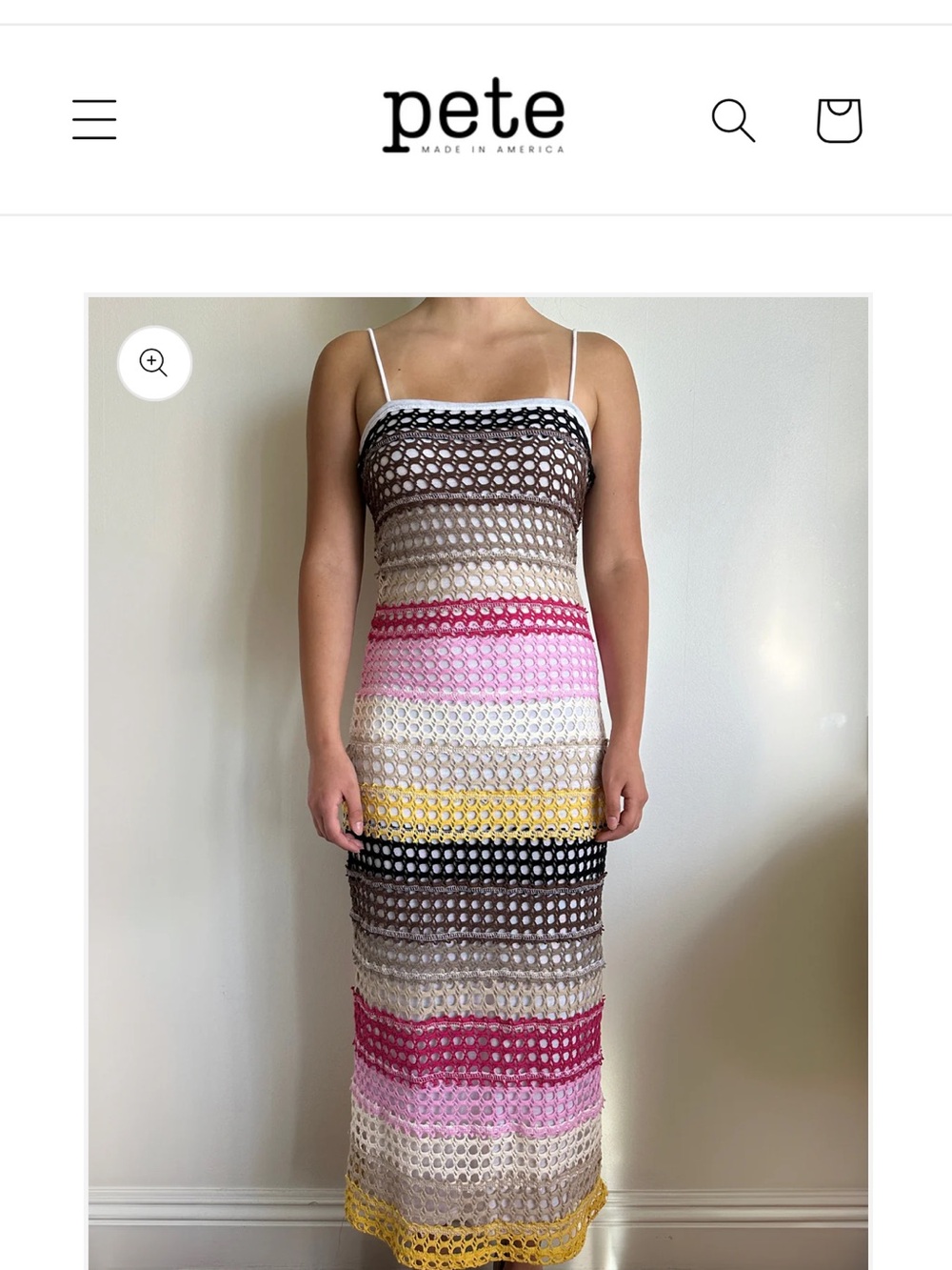 Pete brand colorful crochet dress size M